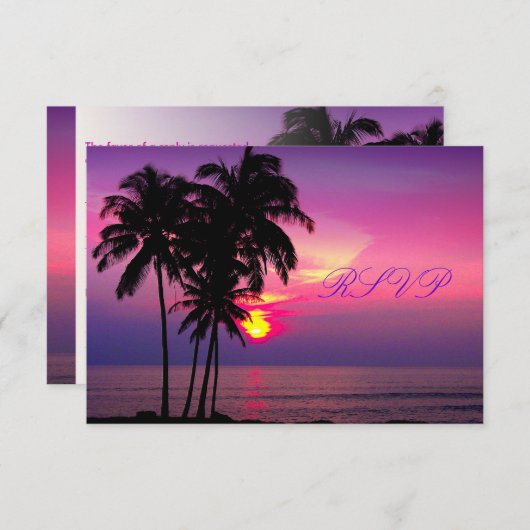 PixDezines rsvp Hawaiian Sunset Beach Scence (Voorkant / Achterkant)