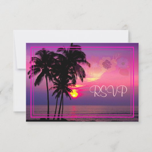 PixDezines rsvp Hawaiian Sunset Beach Scence (Voorkant)