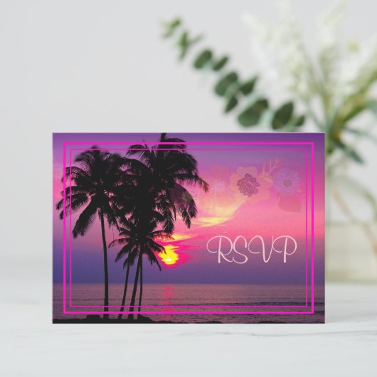 PixDezines rsvp Hawaiian Sunset Beach Scence (Staand voorkant)