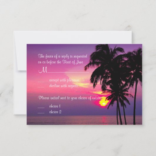 PixDezines rsvp Hawaiian Sunset Beach Scence (Achterkant)