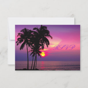 PixDezines rsvp Hawaiian Sunset Beach Scence Kaartje