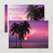 PixDezines rsvp Hawaiian Sunset Beach Scence Kaartje (Voorkant / Achterkant)