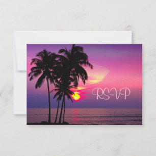 PixDezines rsvp Hawaiian Sunset Beach Scence Kaartje