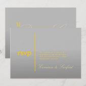 PixDezines RSVP Hedendaags + stijlvol/geel+grijs Kaart (Voorkant / Achterkant)