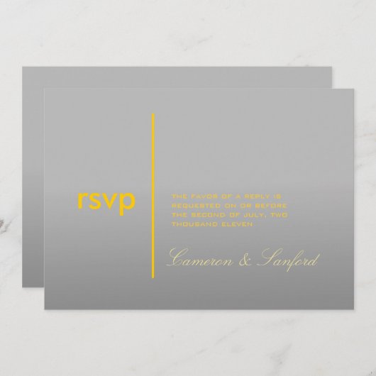PixDezines RSVP Hedendaags + stijlvol/geel+grijs Kaart (Voorkant / Achterkant)