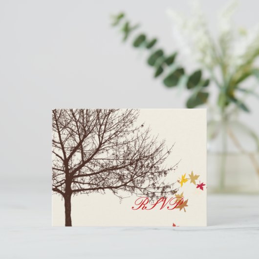 PixDezines RSVP herfstbruiloft Uitnodiging Briefkaart (Staand voorkant)