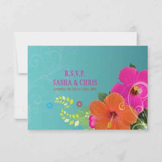 PixDezines rsvp hibiscus+fern (Voorkant)