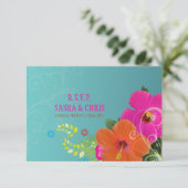 PixDezines rsvp hibiscus+fern (Staand voorkant)