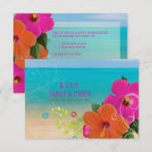 PixDezines rsvp hibiscus+fern Kaartje (Voorkant / Achterkant)