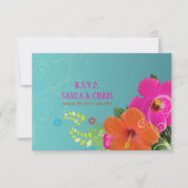 PixDezines rsvp hibiscus+fern Kaartje (Voorkant)
