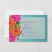 PixDezines rsvp hibiscus+fern Kaartje (Achterkant)
