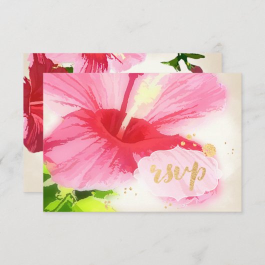 PixDezines rsvp hibiscus/luau/faux parchment (Voorkant / Achterkant)