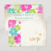 PixDezines rsvp hibiscus/luau/faux parchment (Voorkant / Achterkant)