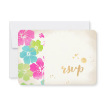 PixDezines rsvp hibiscus/luau/faux parchment