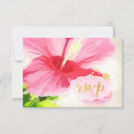 PixDezines rsvp hibiscus/luau/faux parchment Kaartje