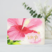 PixDezines rsvp hibiscus/luau/faux parchment Kaartje (Staand voorkant)