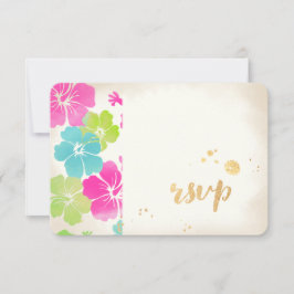 PixDezines rsvp hibiscus/luau/faux parchment Kaartje