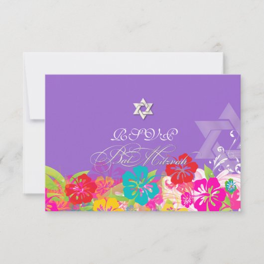 PixDezines rsvp hibiscus/Mitzvah/diy background (Voorkant)