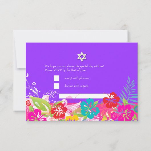 PixDezines rsvp hibiscus/Mitzvah/diy background (Achterkant)