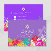 PixDezines rsvp hibiscus/Mitzvah/diy background (Voorkant / Achterkant)
