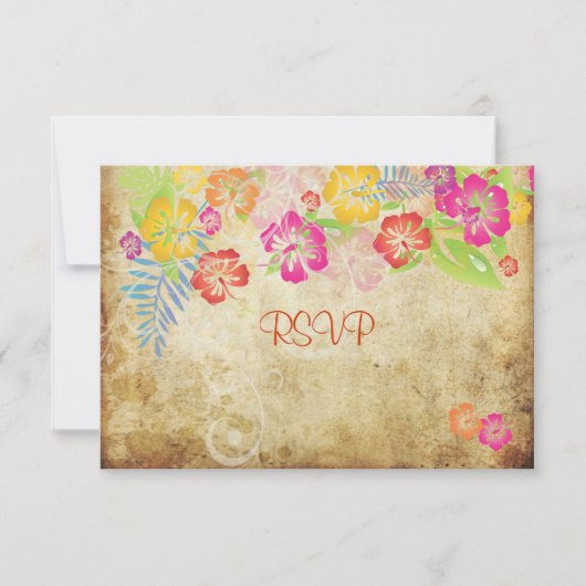 PixDezines RSVP Hibiscus + Swirls (Voorkant)