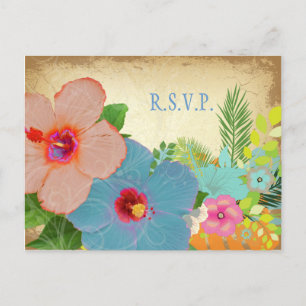 PixDezines RSVP, hibiscus, vereist 5x7 uitnodiging