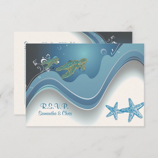 PixDezines rsvp honu+waves (Voorkant / Achterkant)