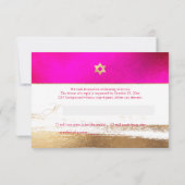 PixDezines RSVP Hot+Flashy Pink Mitzvah ✡ Kaartje (Achterkant)