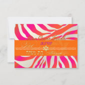 PixDezines rsvp Hot Pink+Oranje Zebra, Bat Mitzvah (Voorkant)