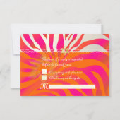PixDezines rsvp Hot Pink+Oranje Zebra, Bat Mitzvah (Achterkant)