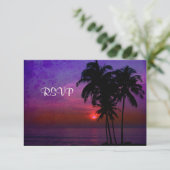 PixDezines rsvp hula zonsondergang Kaartje (Staand voorkant)