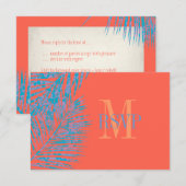 PixDezines rsvp hulpalmen/diy koraalachtergrond Kaartje (Voorkant / Achterkant)