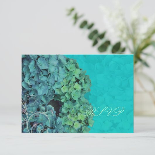 PixDezines RSVP Hydrangea, blauw/blauwgroen (Staand voorkant)