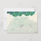 PixDezines RSVP Hydrangea, blauw/blauwgroen Kaartje (Achterkant)