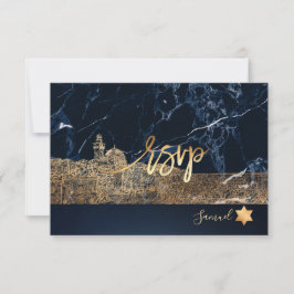 PixDezines RSVP Jerusalem Wall Bar Mitzvah ✡ Kaartje