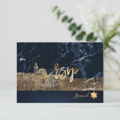 PixDezines RSVP Jerusalem Wall Bar Mitzvah ✡ Kaartje (Staand voorkant)