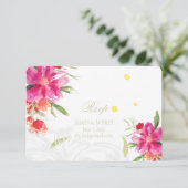 PixDezines rsvp kan bloemen/waterverf Kaartje (Staand voorkant)