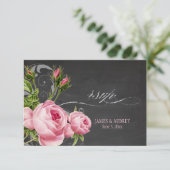 PixDezines rsvp-karton+ rozen+zwenzen RSVP Kaartje (Staand voorkant)