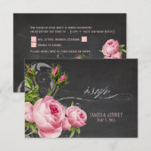PixDezines rsvp-karton+ rozen+zwenzen RSVP Kaartje (Voorkant / Achterkant)