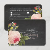 PixDezines rsvp-karton+ rozen+zwenzen RSVP Kaartje (Voorkant / Achterkant)