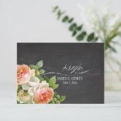 PixDezines rsvp-karton+ rozen+zwenzen RSVP Kaartje (Staand voorkant)