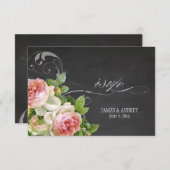 PixDezines rsvp-karton+ rozen+zwenzen RSVP Kaartje (Voorkant / Achterkant)