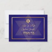 PixDezines rsvp klassieke bar mitzvah/blauw/goud (Voorkant)