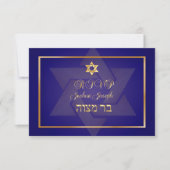 PixDezines rsvp klassieke bar mitzvah/blauw/goud (Voorkant)