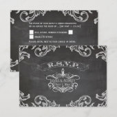 PixDezines RSVP krijtbord/rococo Kaartje (Voorkant / Achterkant)
