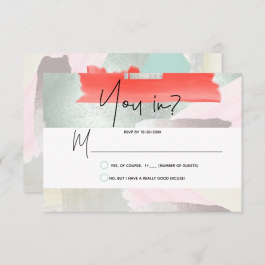 PixDezines RSVP Levende koraal Seafoam Mist (Voorkant / Achterkant)