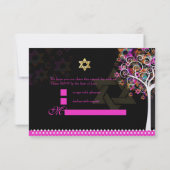 PixDezines rsvp levensboom/sterren, Bat Mitswa Kaart (Achterkant)