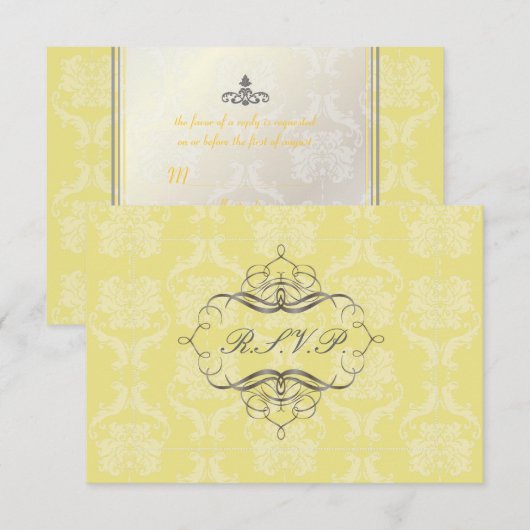 PixDezines rsvp Liliana Damask, aanpasbaar (Voorkant / Achterkant)