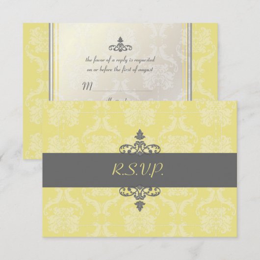 PixDezines rsvp Liliana Damask, aanpasbaar (Voorkant / Achterkant)