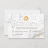 PixDezines RSVP Marble+Faux Gold Bar Mitzvah ✡ (Achterkant)
